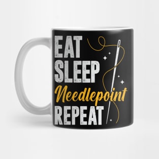 Eat Sleep Needlepoint Repeat Mug